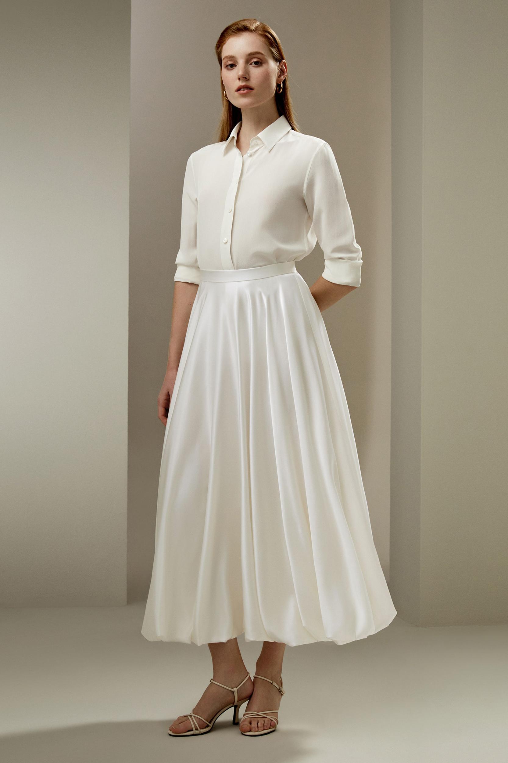 LILYSILK Womens Long Silk Skirt - Black Durable Silk - Flowing Snow Drop Skirt 14 Product Image