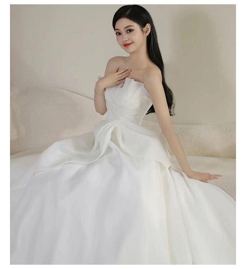 Strapless Shirred A-Line Wedding Gown Product Image