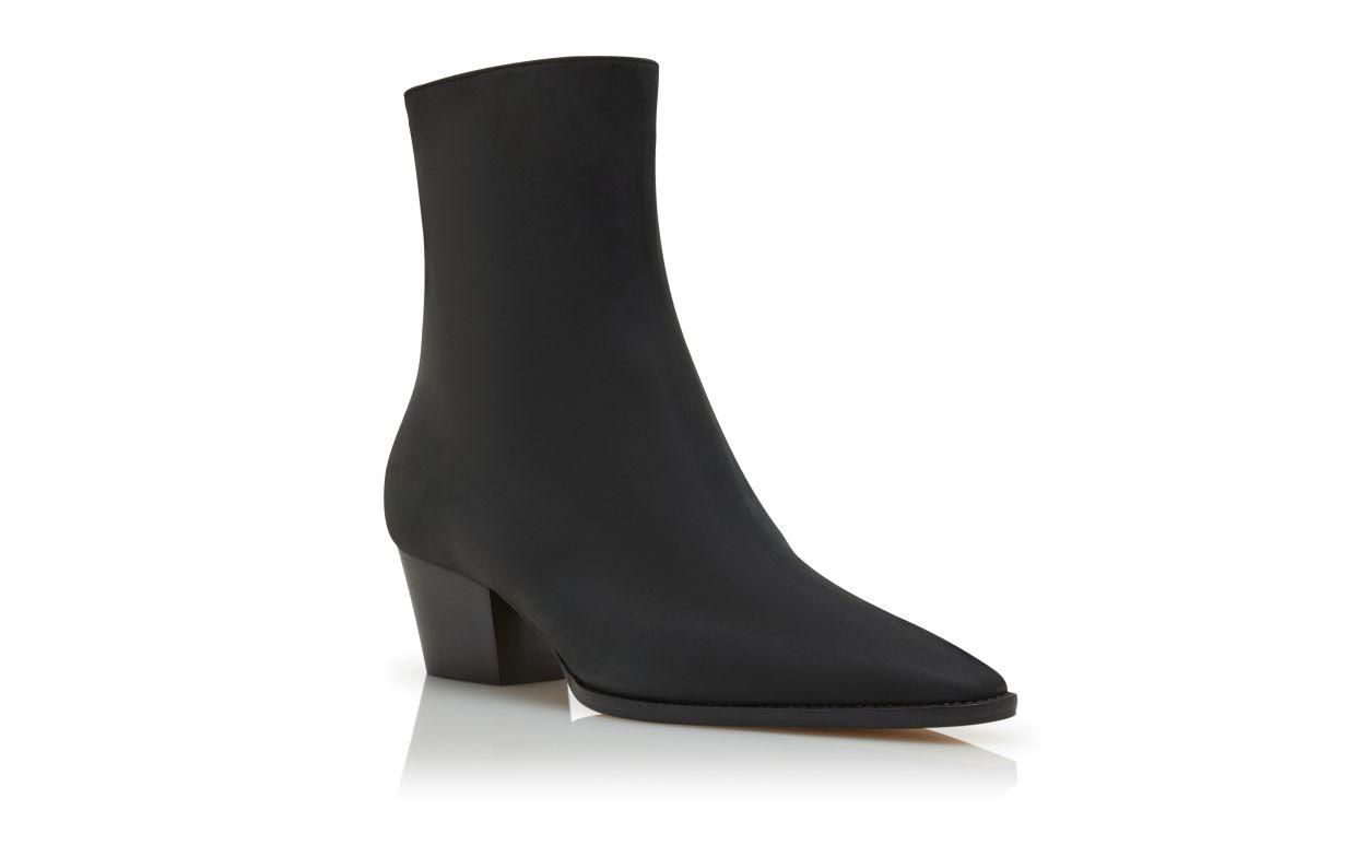 ALIERA Black Nubuck Ankle Boots  Product Image