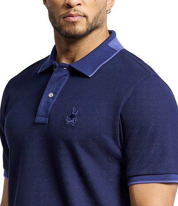 Psycho Bunny New Castle Pique Short Sleeve Contrast Collar Polo Shirt Product Image