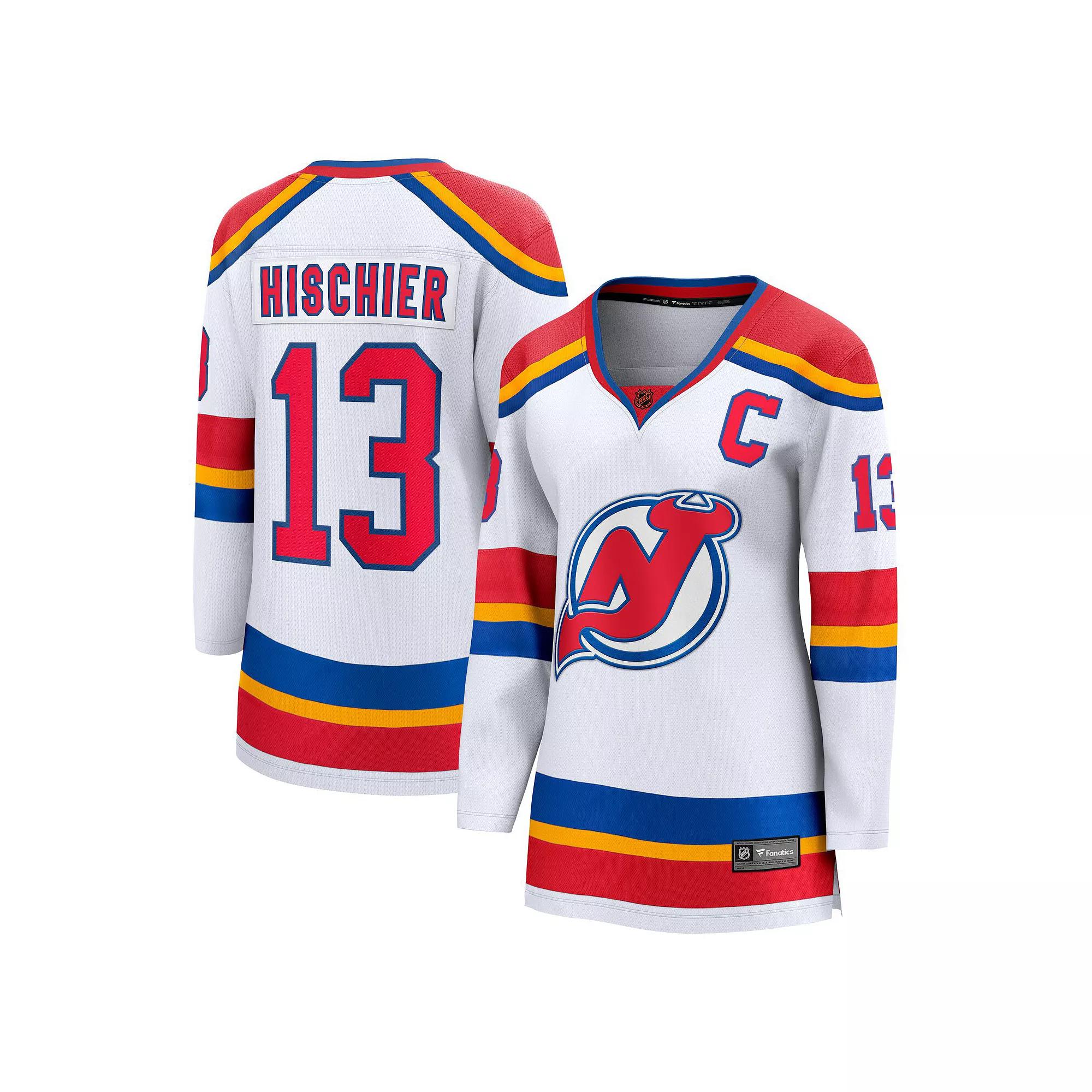 Women's Fanatics Nico Hischier White New Jersey Devils Captain Patch Special Edition 2.0 Breakaway Player Jersey,  Product Image