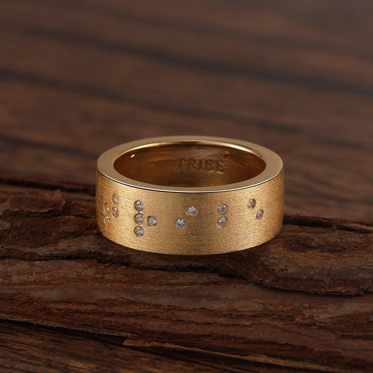 Touchstone Tribe Band Ring Brushed Gold Product Image