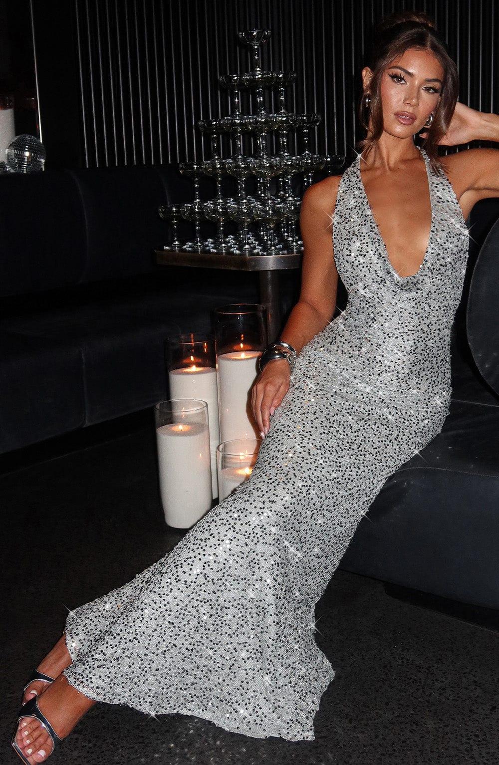 Lorena Maxi Dress - Silver Lined Product Image