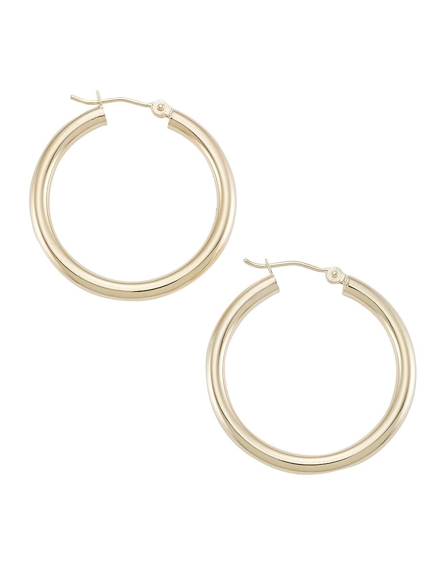 Womens 14K Yellow Gold Hoop Earrings/1.96 x 3MM Product Image