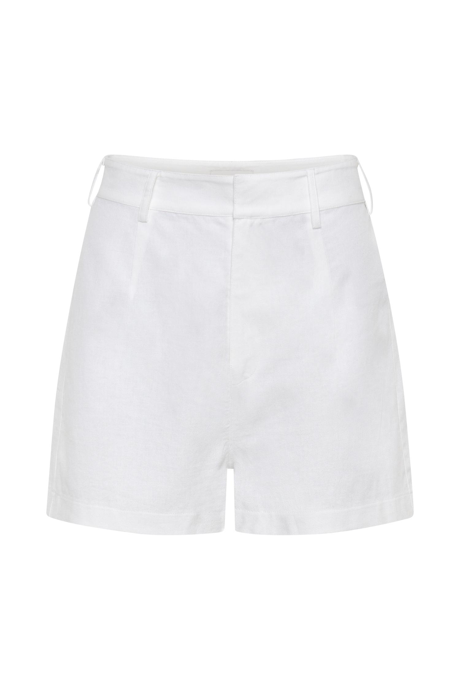 Jadri Linen Shorts - White Product Image