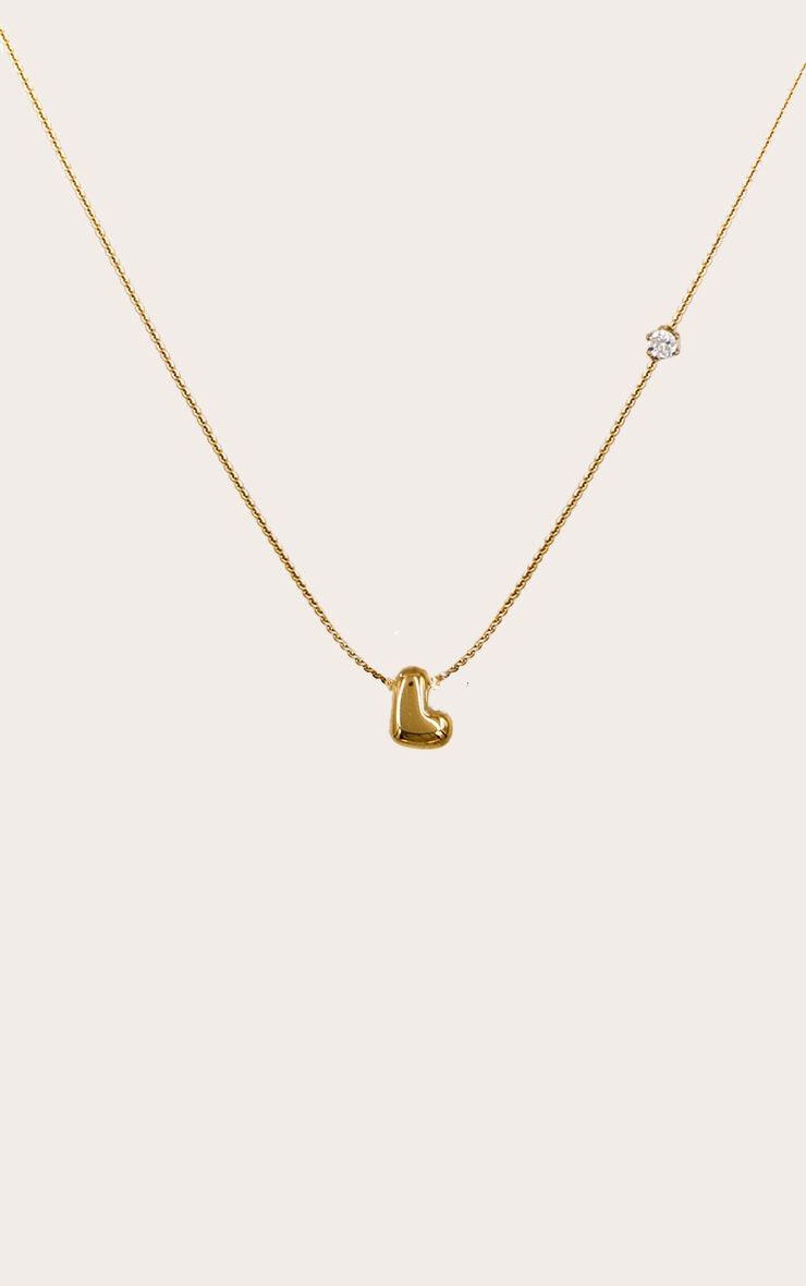 Gold Water Resistant Bubble Initial L Necklace Product Image