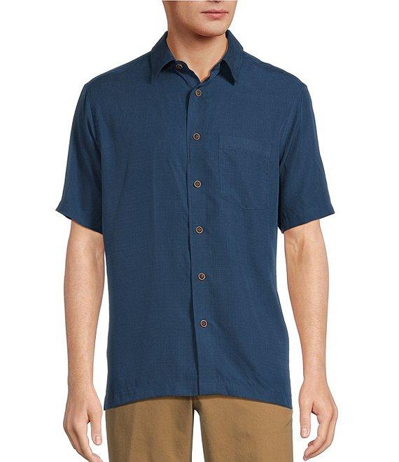 Roundtree & Yorke Short Sleeve Ribstop Solid Sport Shirt Product Image
