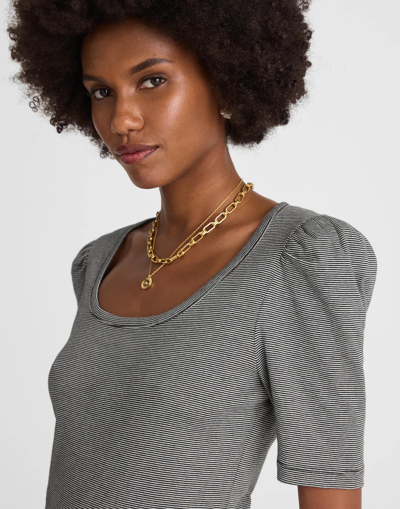 Puff-Sleeve Scoopneck Tee Product Image