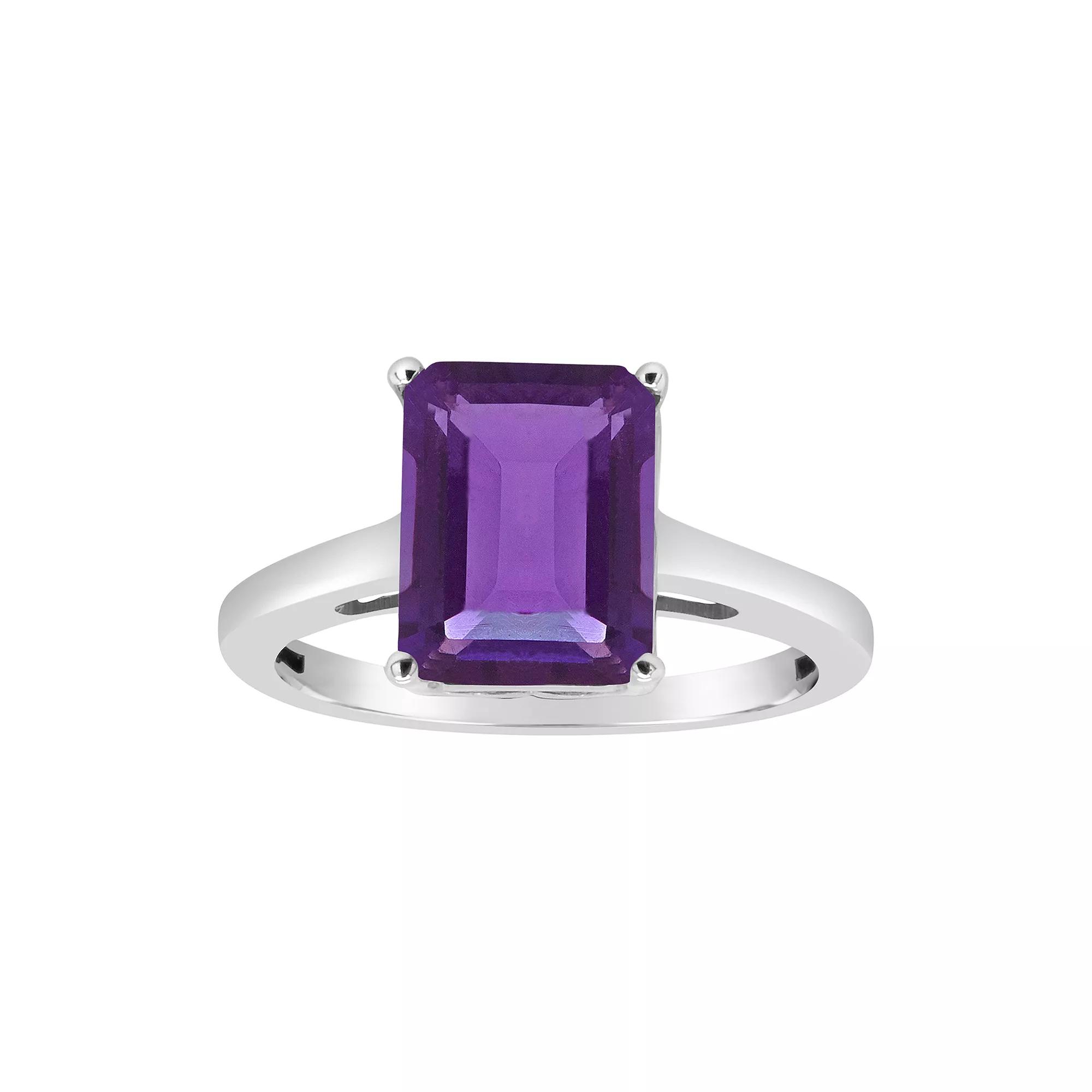 Alyson Layne 14k Gold Emerald Cut Citrine Solitaire Ring, Women's, Size: 9, 14k White Gold Product Image