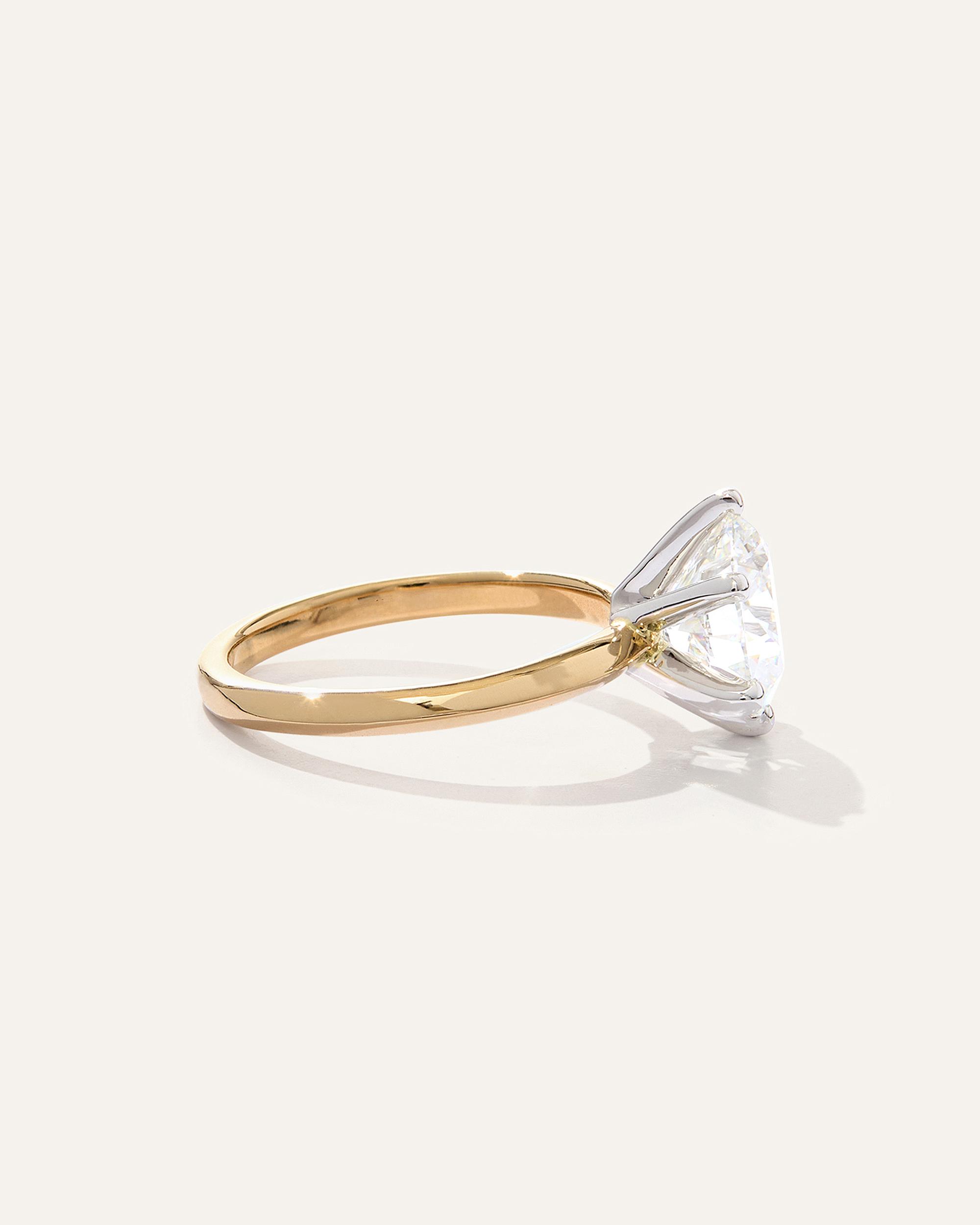 Quince | Women's Lab Grown Diamond Round Six Prong Knife Edge Engagement Ring Product Image