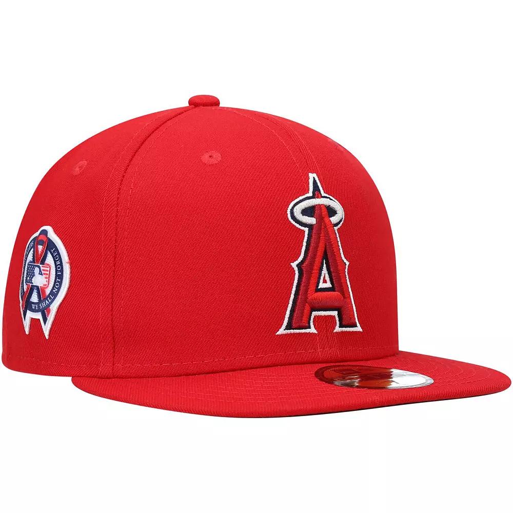 Men's New Era Red Los Angeles Angels 9/11 Memorial Side Patch 59FIFTY Fitted Hat, Size: 8 Product Image