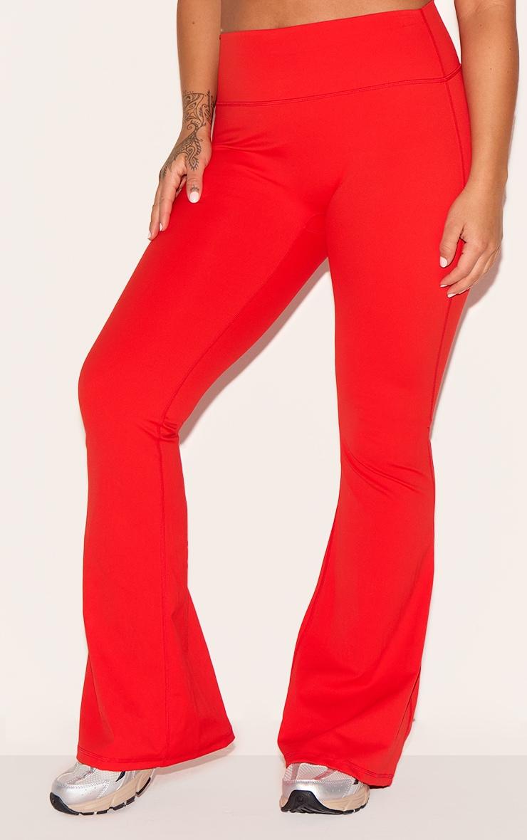 Red Ultimate Sculpt High Waist Flare Yoga Pants Product Image