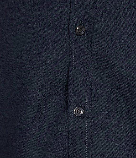 Murano Slim Fit Jacquard Sateen Long Sleeve Woven Shirt Product Image