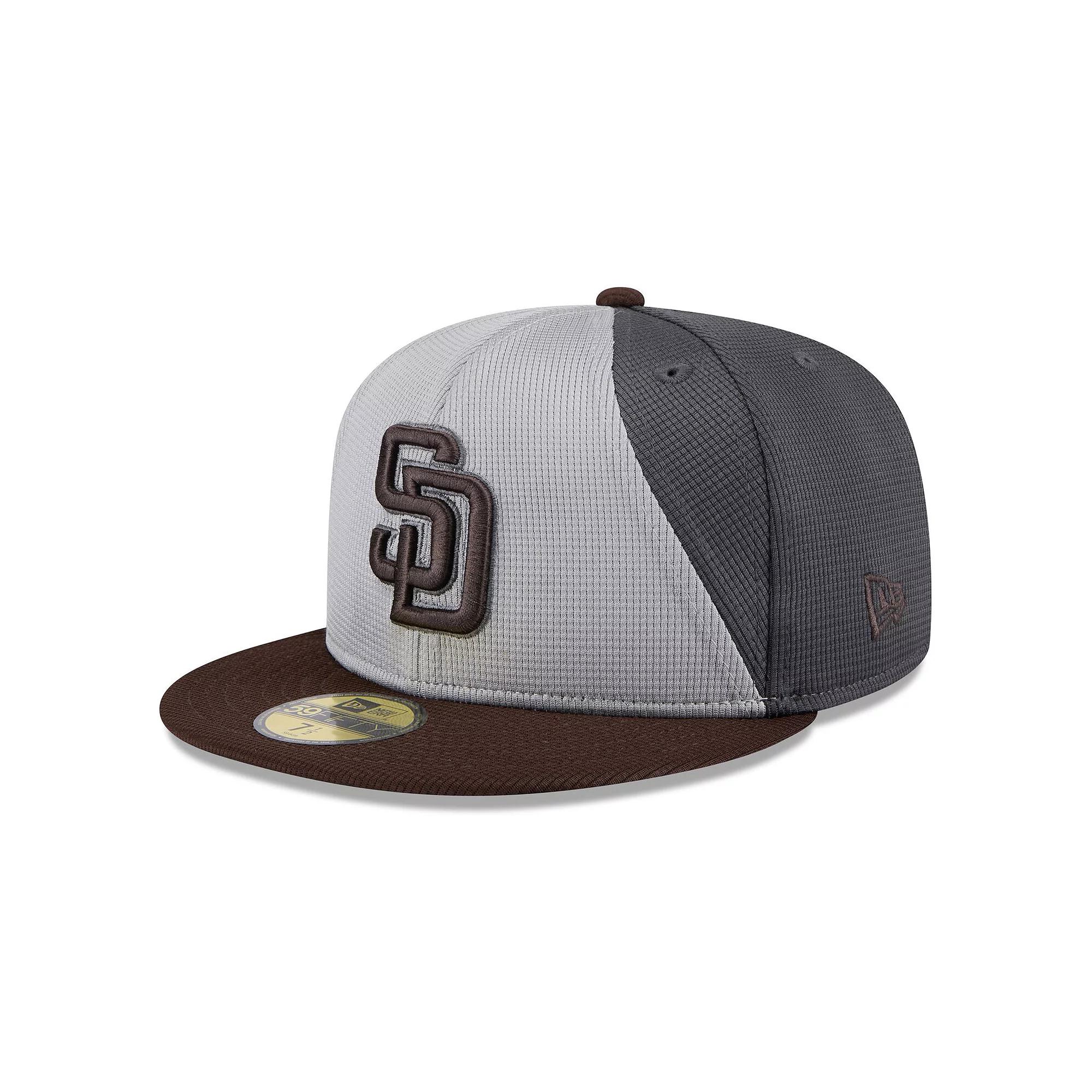 Men's New Era  Gray/Brown San Diego Padres 2025 Batting Practice 59FIFTY Fitted Hat, Size: 7 1/4, Grey Product Image