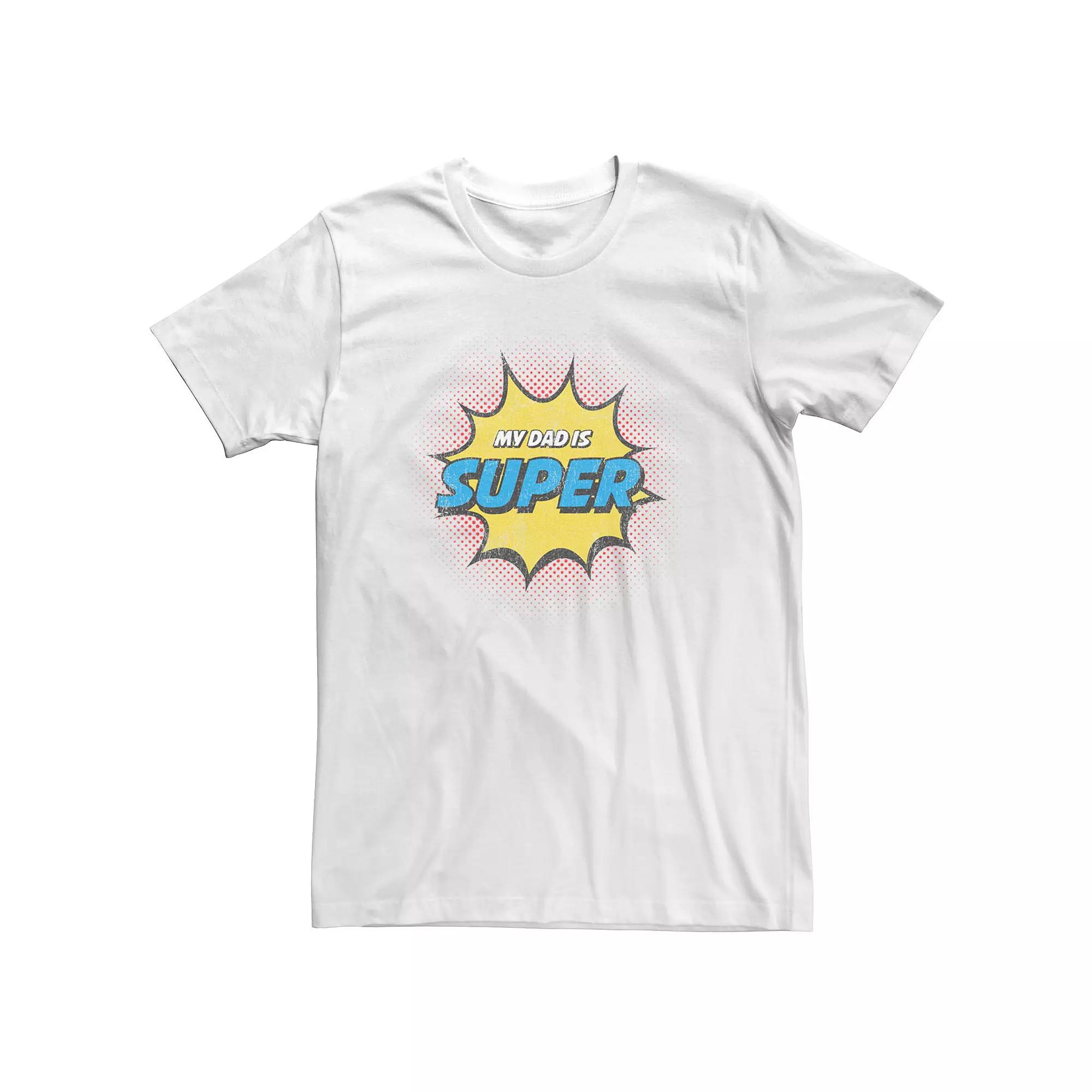 Big & Tall Father's Day "My Dad Is Super" Distressed Logo Tee, Men's,  Product Image