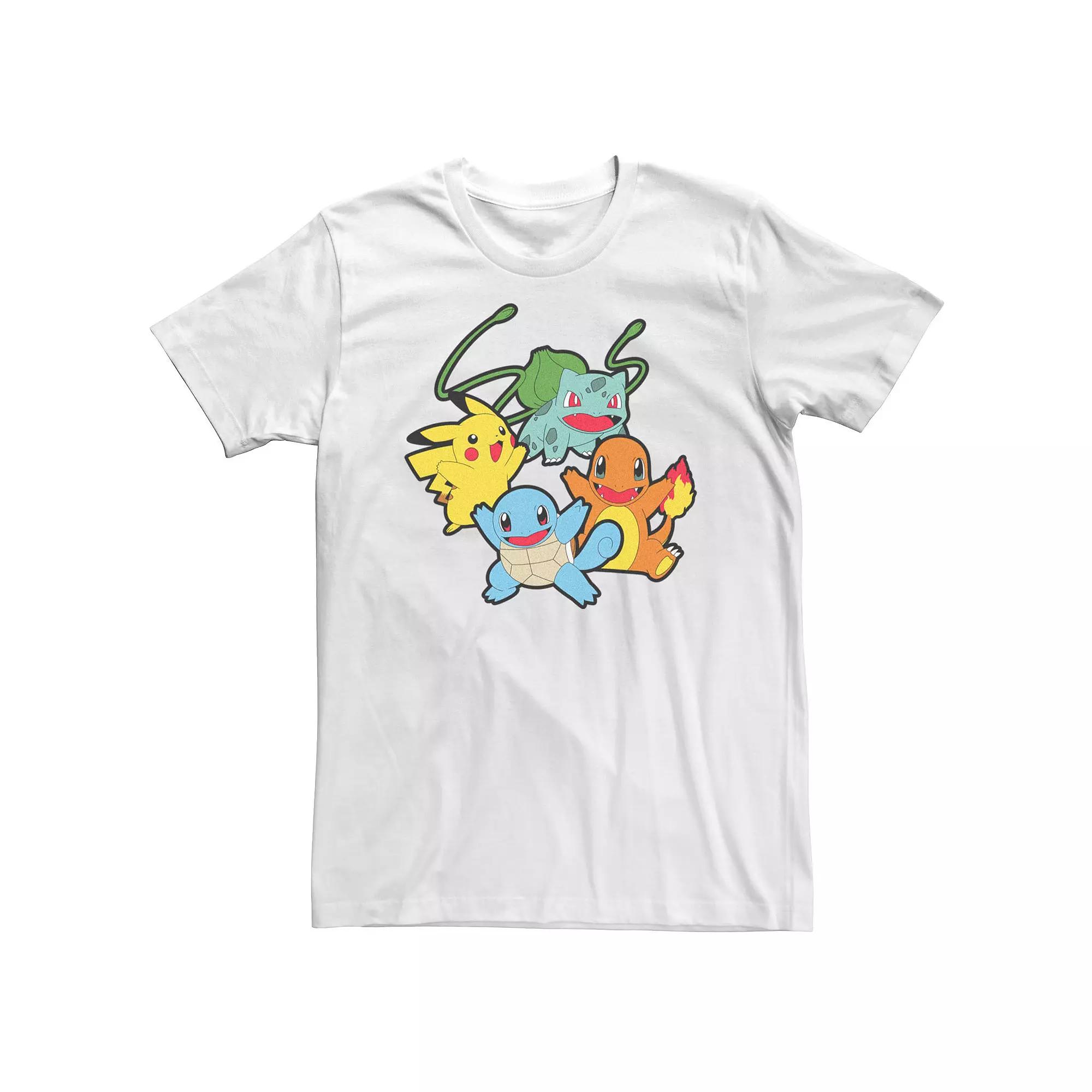 Big & Tall Pokemon Classic Starter Group Graphic Tee, Men's,  Product Image