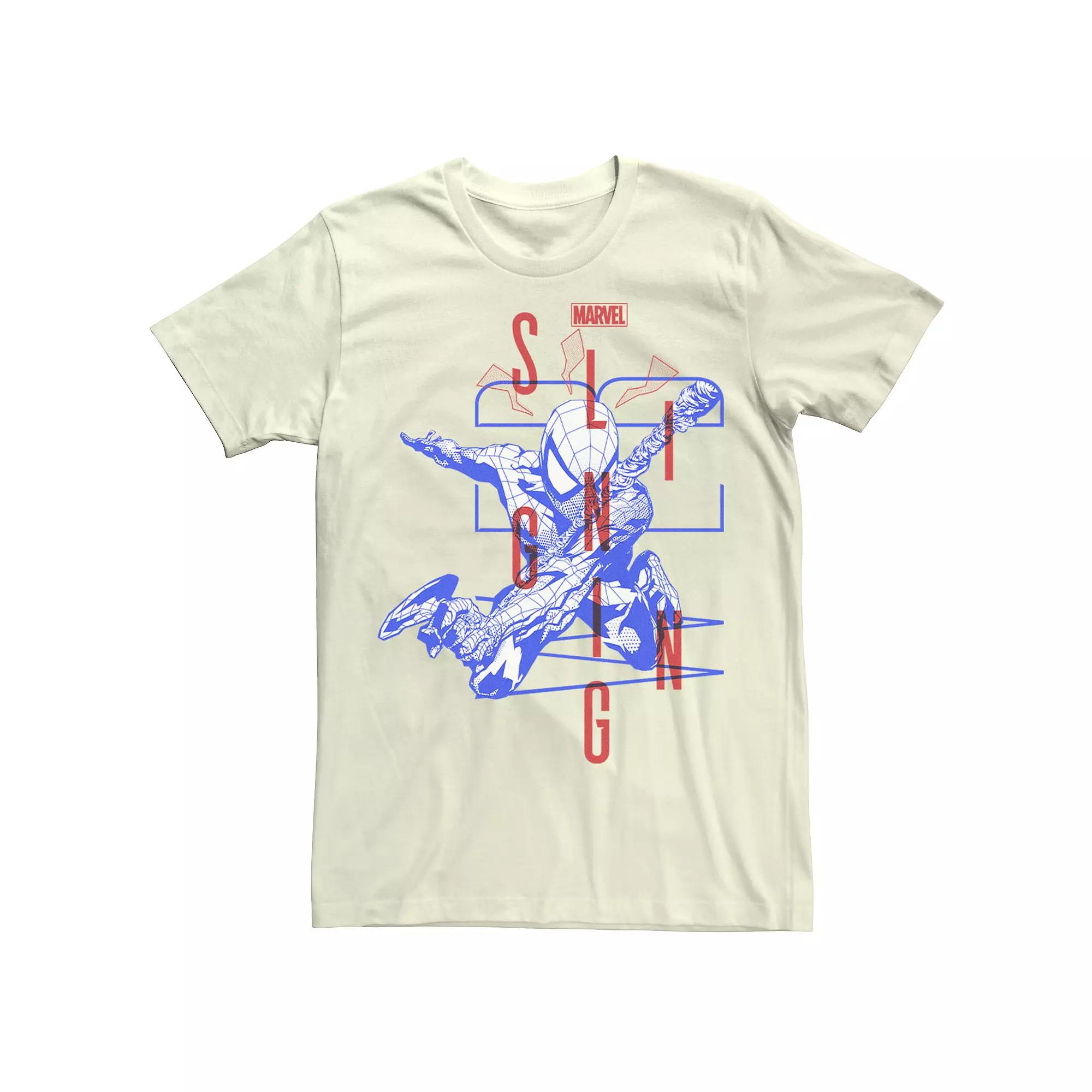 Men's Marvel Spider-Man Bold Slinging Web Poster Graphic Tee,  Product Image