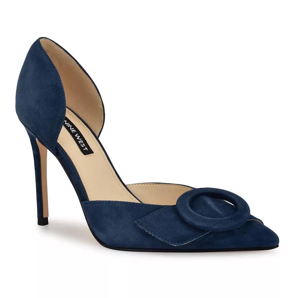 Nine West Frolly Women's Slip-On Dress Pumps, Size: 9.5, Blue Suede Product Image