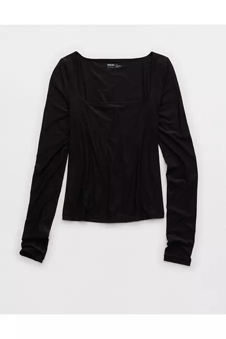 SMOOTHEZ Square Neck Long Sleeve T-Shirt Women's Product Image