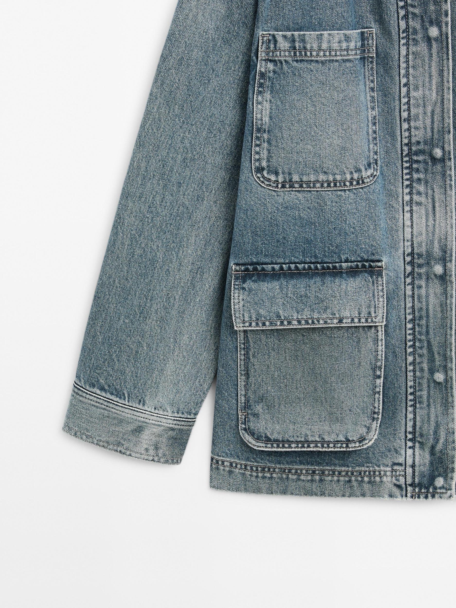 Denim jacket with pockets Product Image