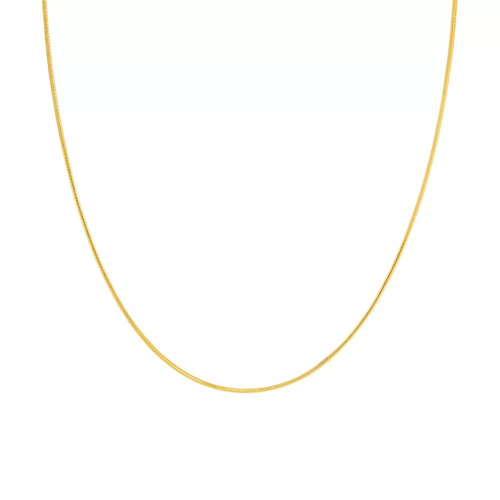 PRIMROSE 18k Gold Over Silver Snake Chain Necklace, Women's, Size: 20", Yellow Gold Tone Product Image