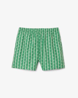 Mid Length Monogram Print Swim Trunks Product Image