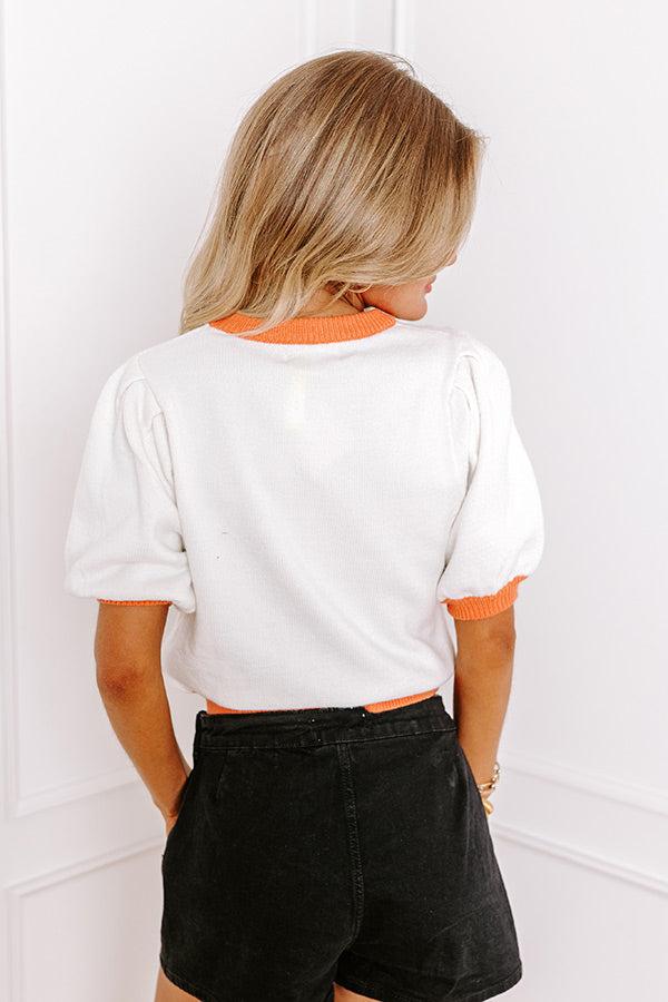 Tailgate Cutie Sequin Sweater Top in Ivory Product Image