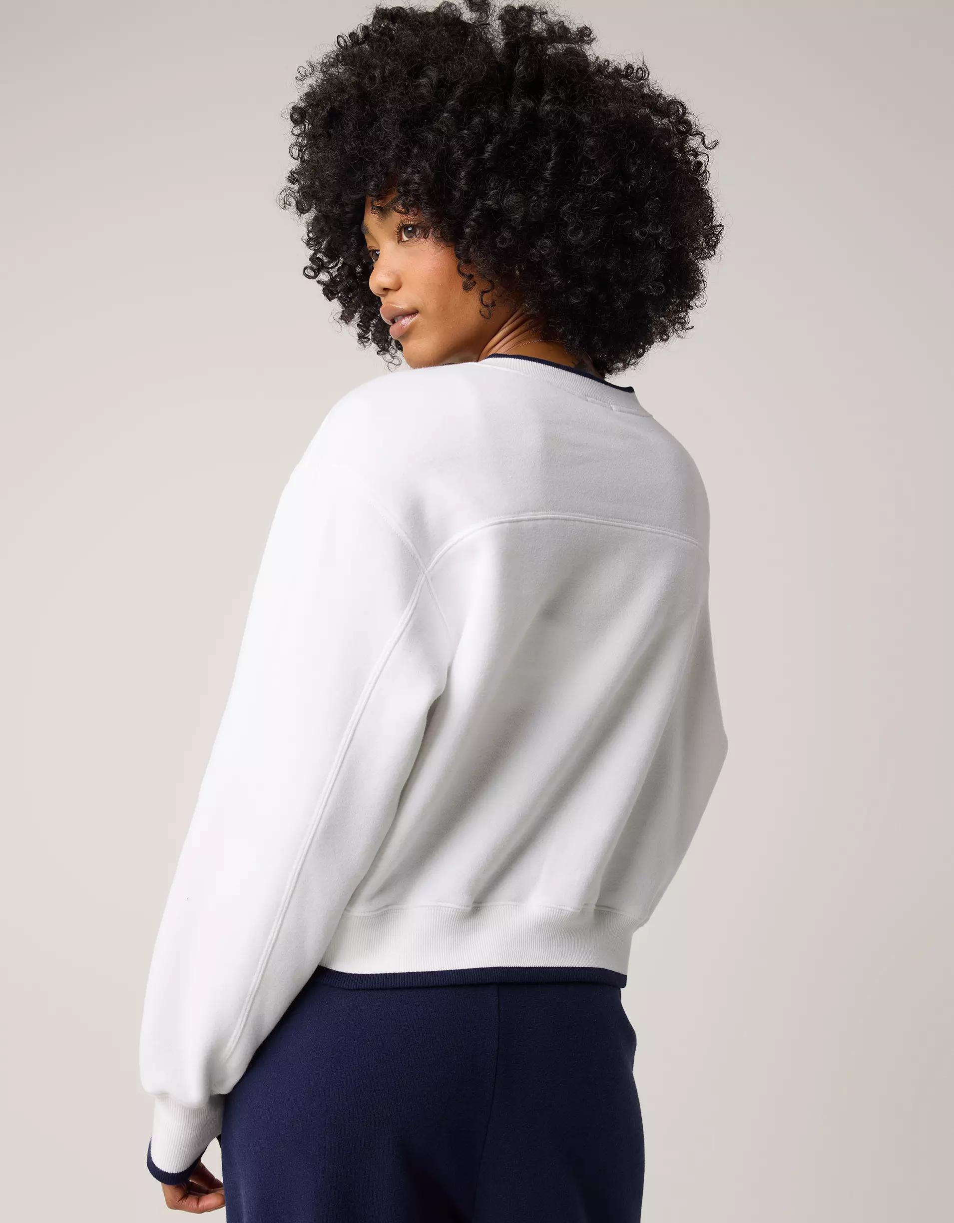 OFFLINE By Aerie Cloud Fleece V-Neck Crew Sweatshirt Product Image