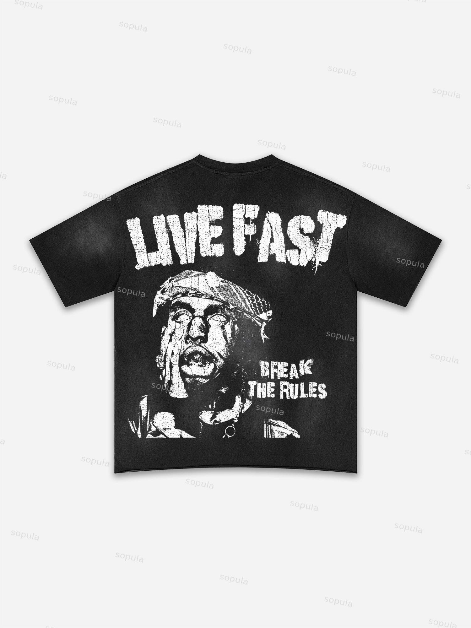 Fly By Choice X Spacestation Graphic Print Washed T-shirt Product Image