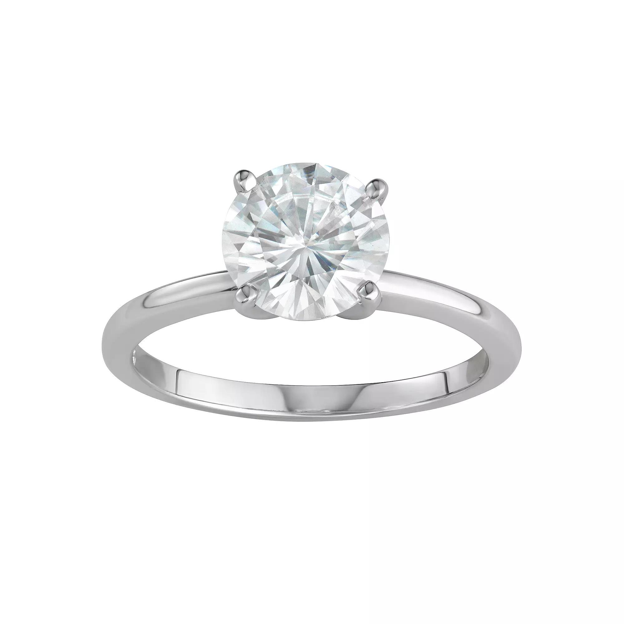 Charles & Colvard 14k White Gold 1 9/10 Carat T.W. Lab-Created Moissanite Solitaire Engagement Ring, Women's, Size: 7, 14k Whgold Product Image