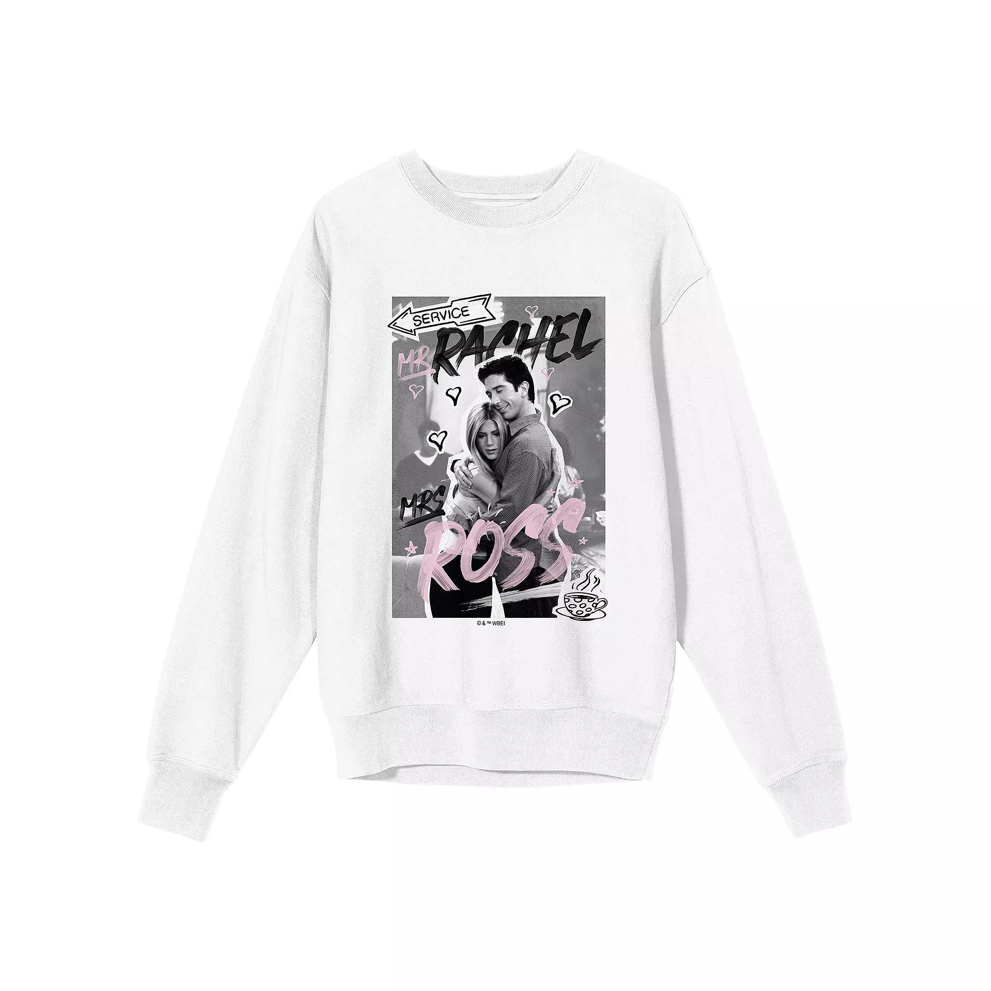 Juniors' Friends TV Rachel & Ross Long Sleeve Graphic Tee, Girl's, Size: Medium, White Product Image
