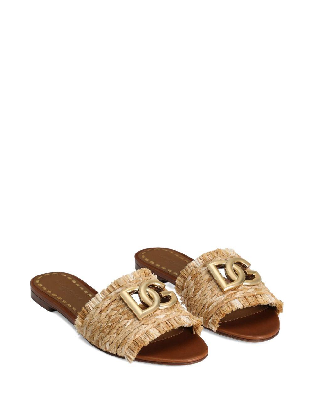 woven-raffia flat sandals  Product Image