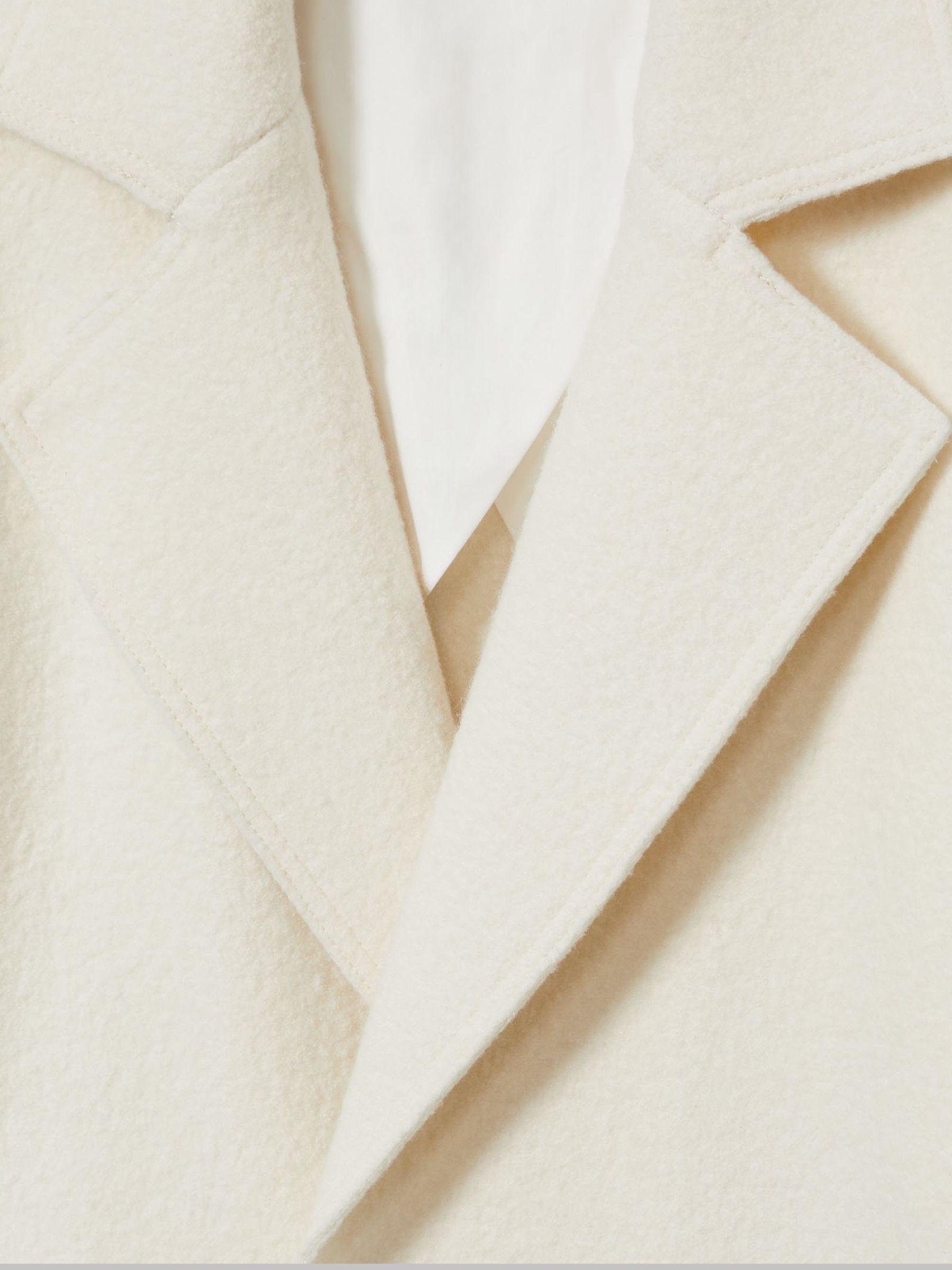 Reiss | Les 100 Ciels Boiled-Wool Bouclé Coat in Cream Product Image