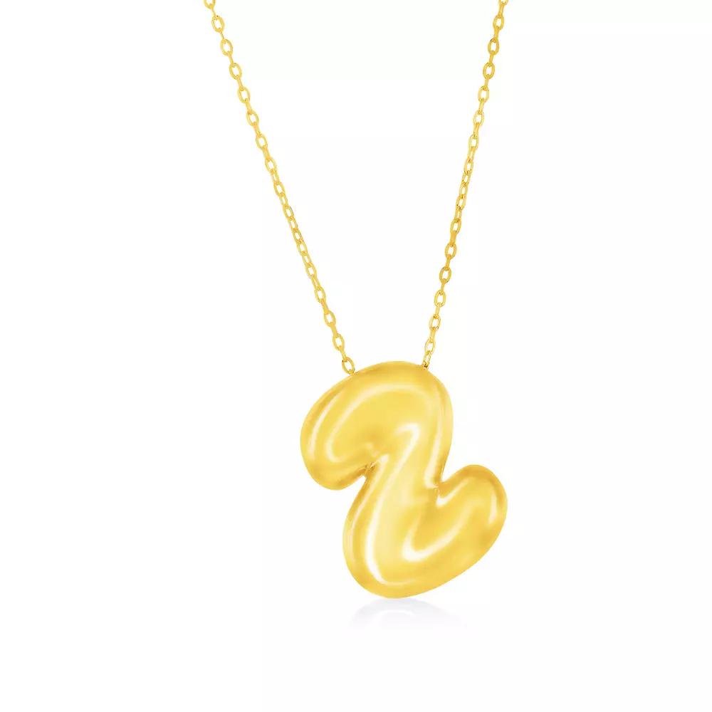 Argento Bella Sterling Silver Bubble Initial Necklace, Women's, Size: 16-18" ADJ, Gold Tone Z Product Image
