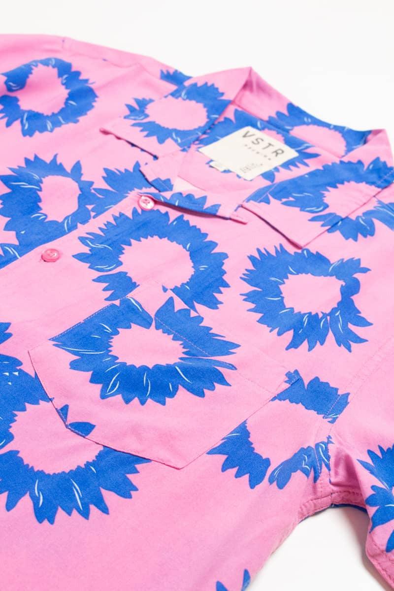 Pink & Blue Sunflower Hawaiian Shirt Product Image