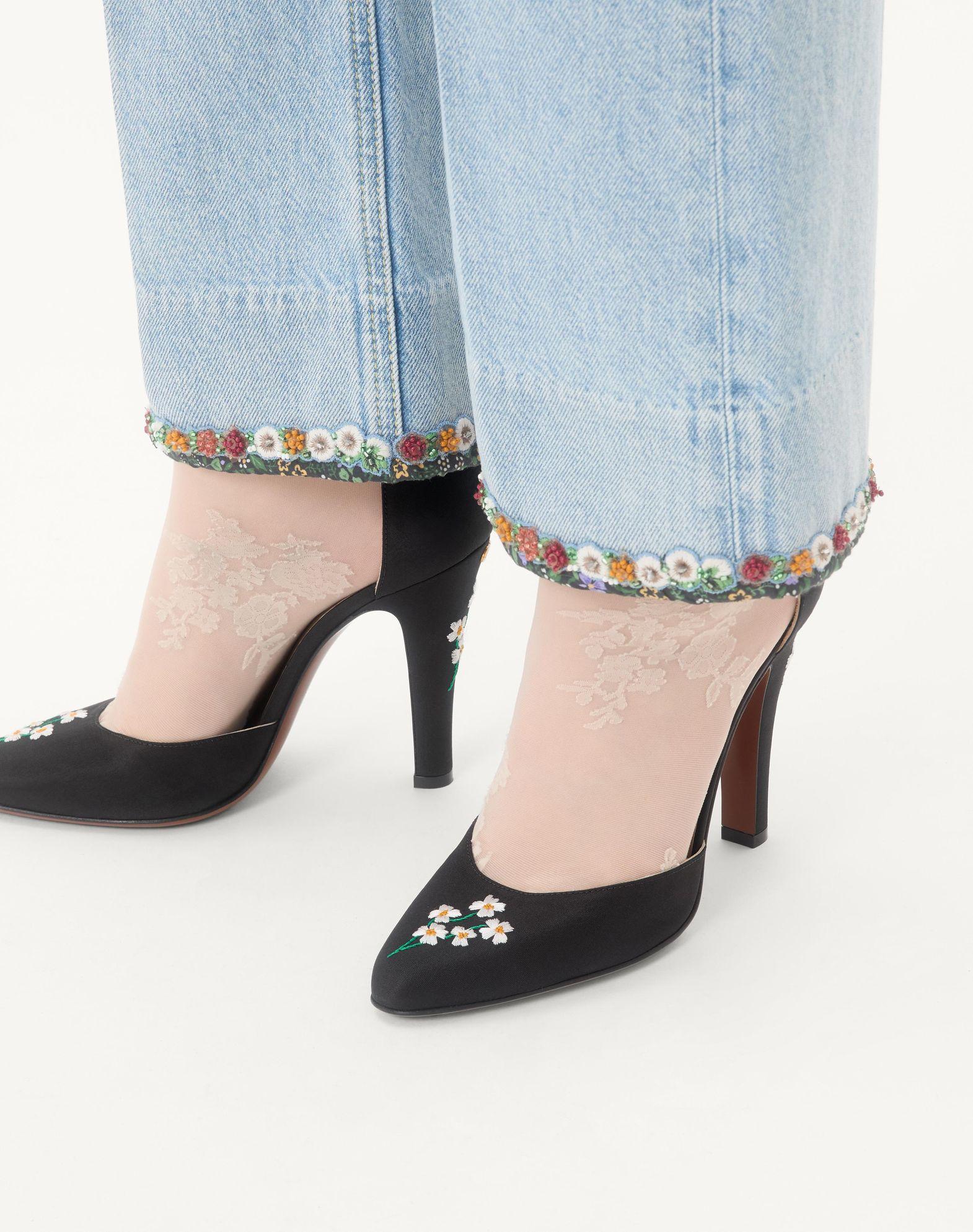 Hi Dolly Fabric Pumps With Floral Embroidery 105Mm Product Image