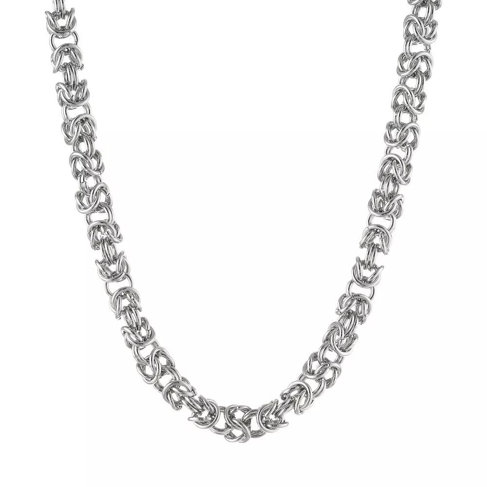 Men's LYNX Stainless Steel Byzantine Chain Necklace, Size: 24" Product Image