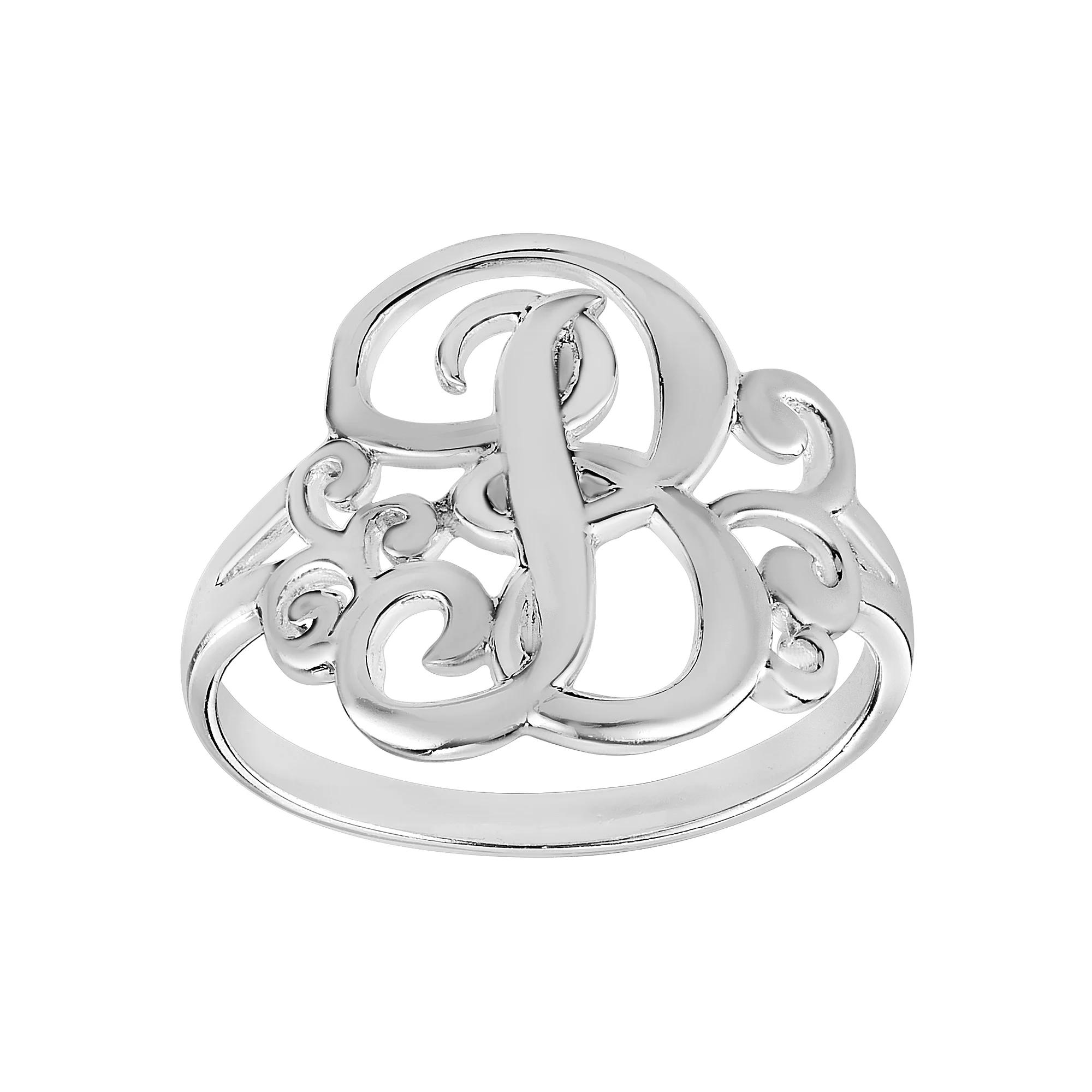 PRIMROSE Sterling Silver Monogram Initial Ring, Women's,  Product Image