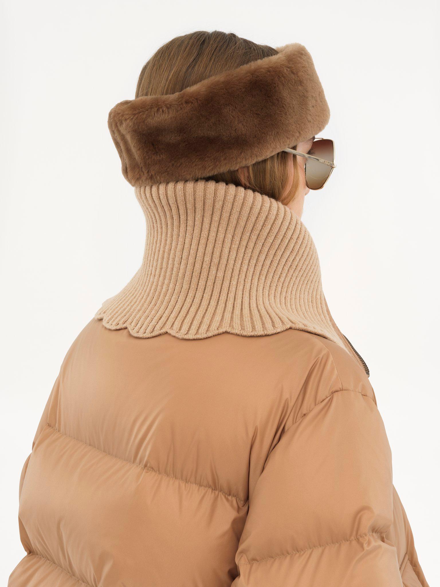 High-neck puffer jacket in shiny nylon Product Image