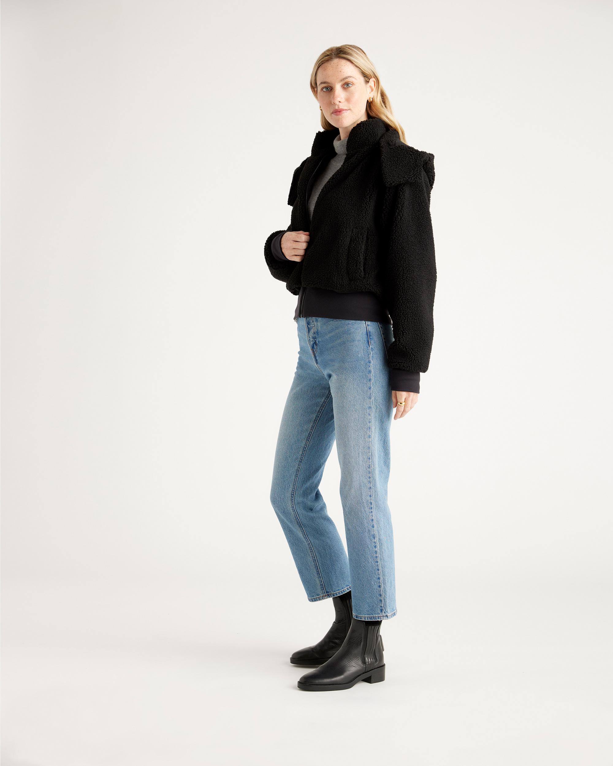 Quince | Women's Hooded Sherpa Jacket Size XS, 100% Polyester Product Image