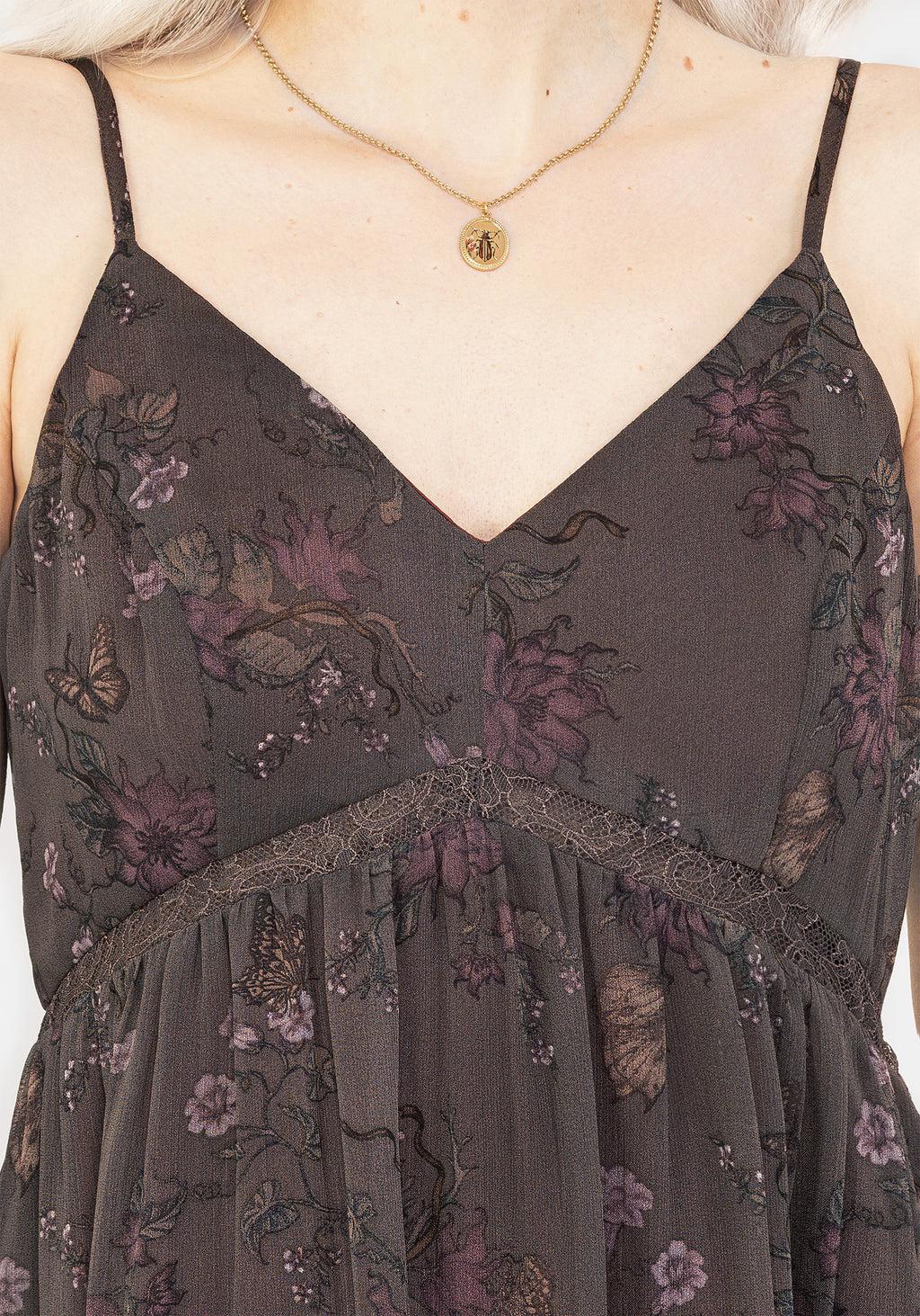 Arnora Chiffon Lace Insert Cami Midaxi Dress Product Image