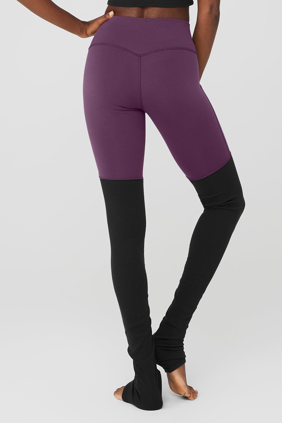 Airbrush High-Waist Highlight Goddess Legging - Dark Plum/Black Product Image