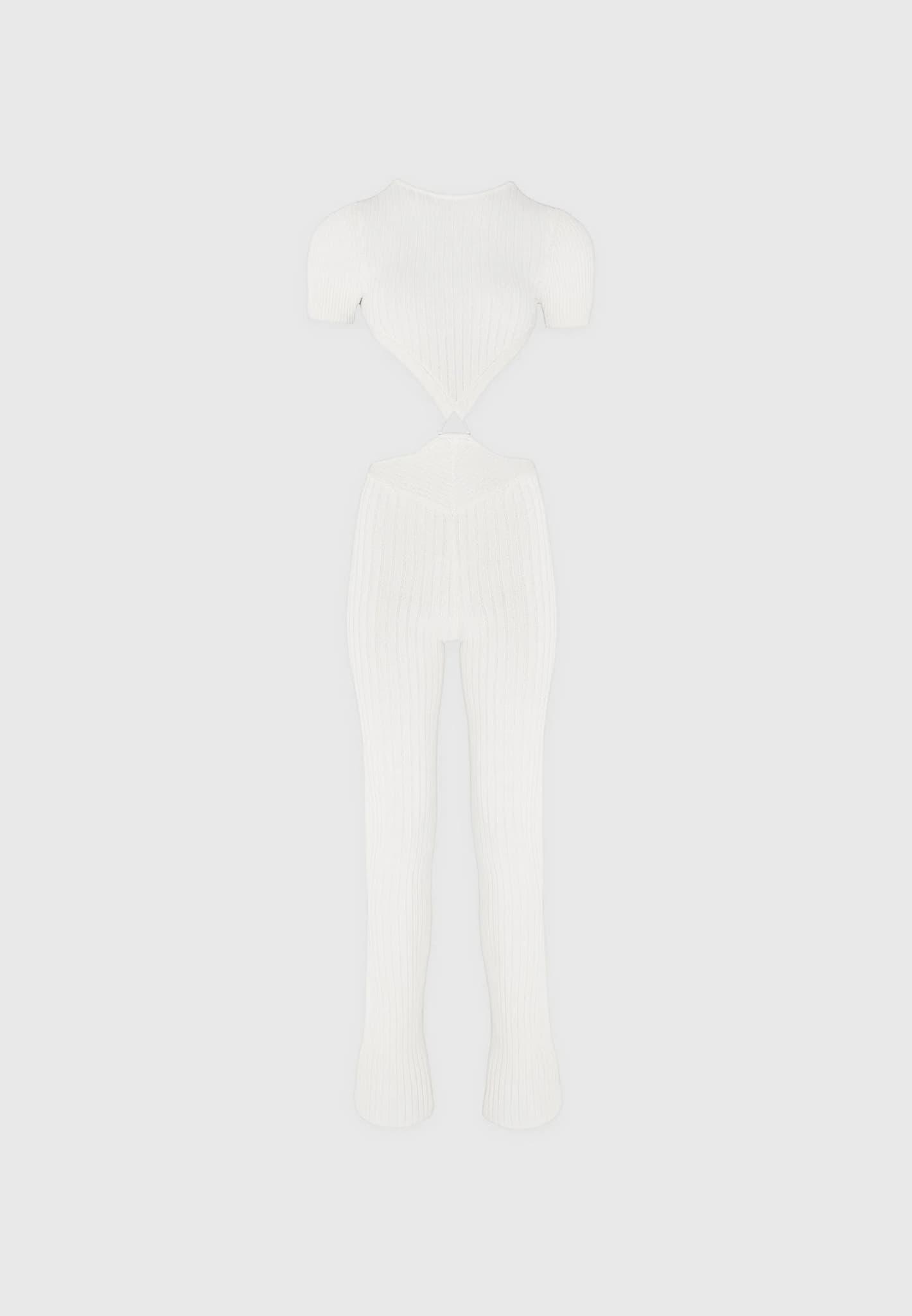 Knitted Backless Jumpsuit - Off White Female Product Image