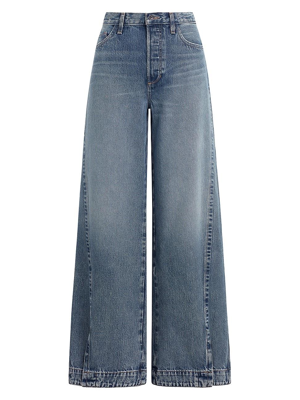 Womens Oliver Mid-Rise Wide-Leg Jeans Product Image