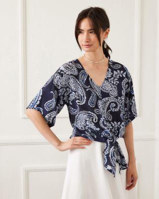 Flutter Sleeve Tie Front Top Product Image
