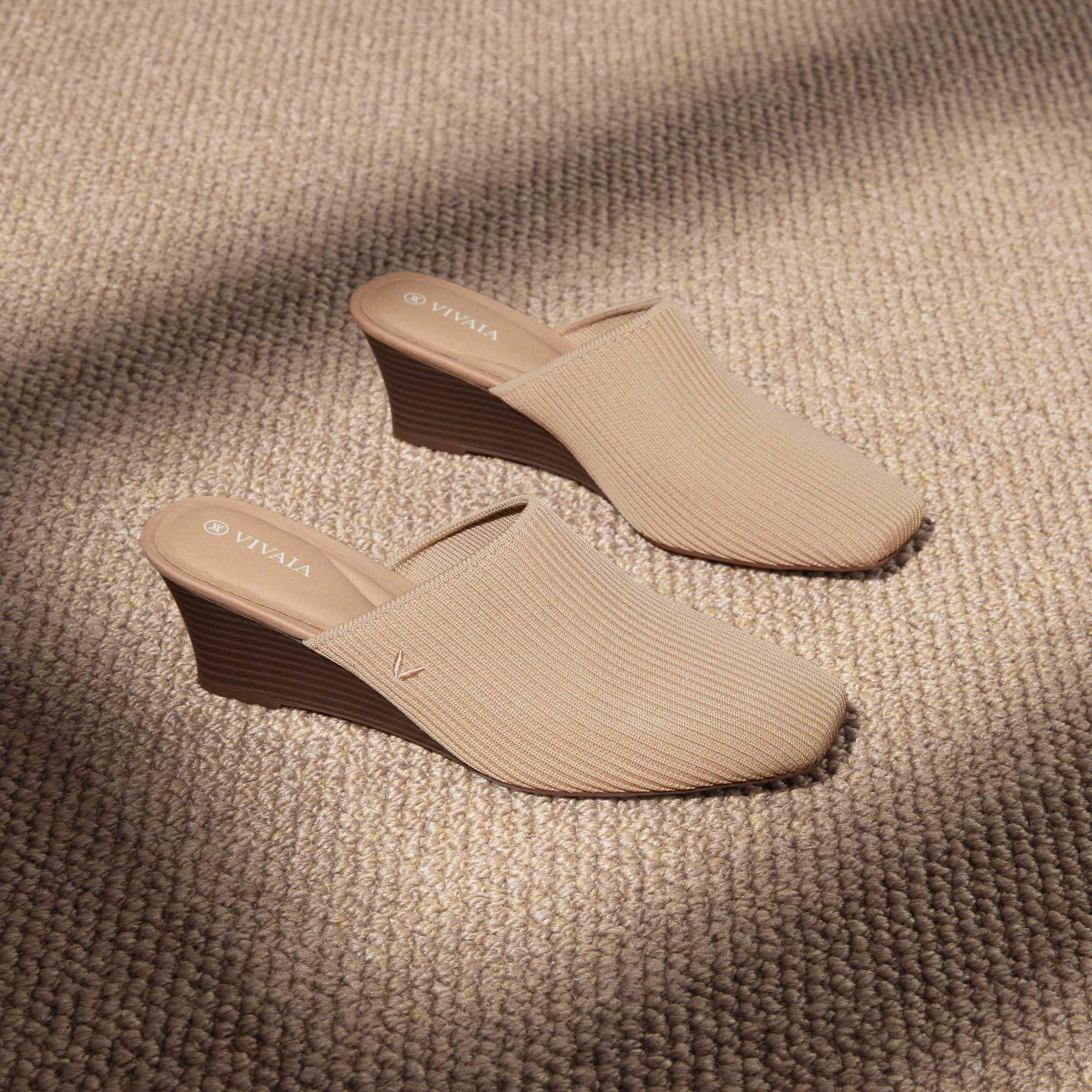 Square-Toe Wedge Mules (Margot Wedge Mules) Product Image