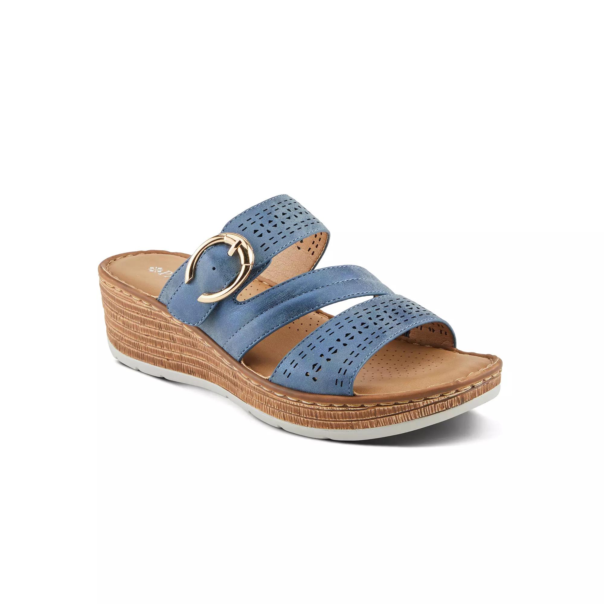 Patrizia Sharonda Women's Wedge Sandals, Size: 36, Navy Grey Product Image