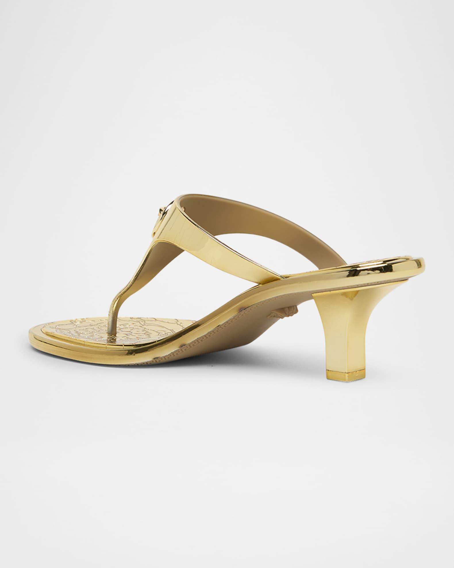 Alia Laminated Rubber Kitten-Heel Sandals Product Image