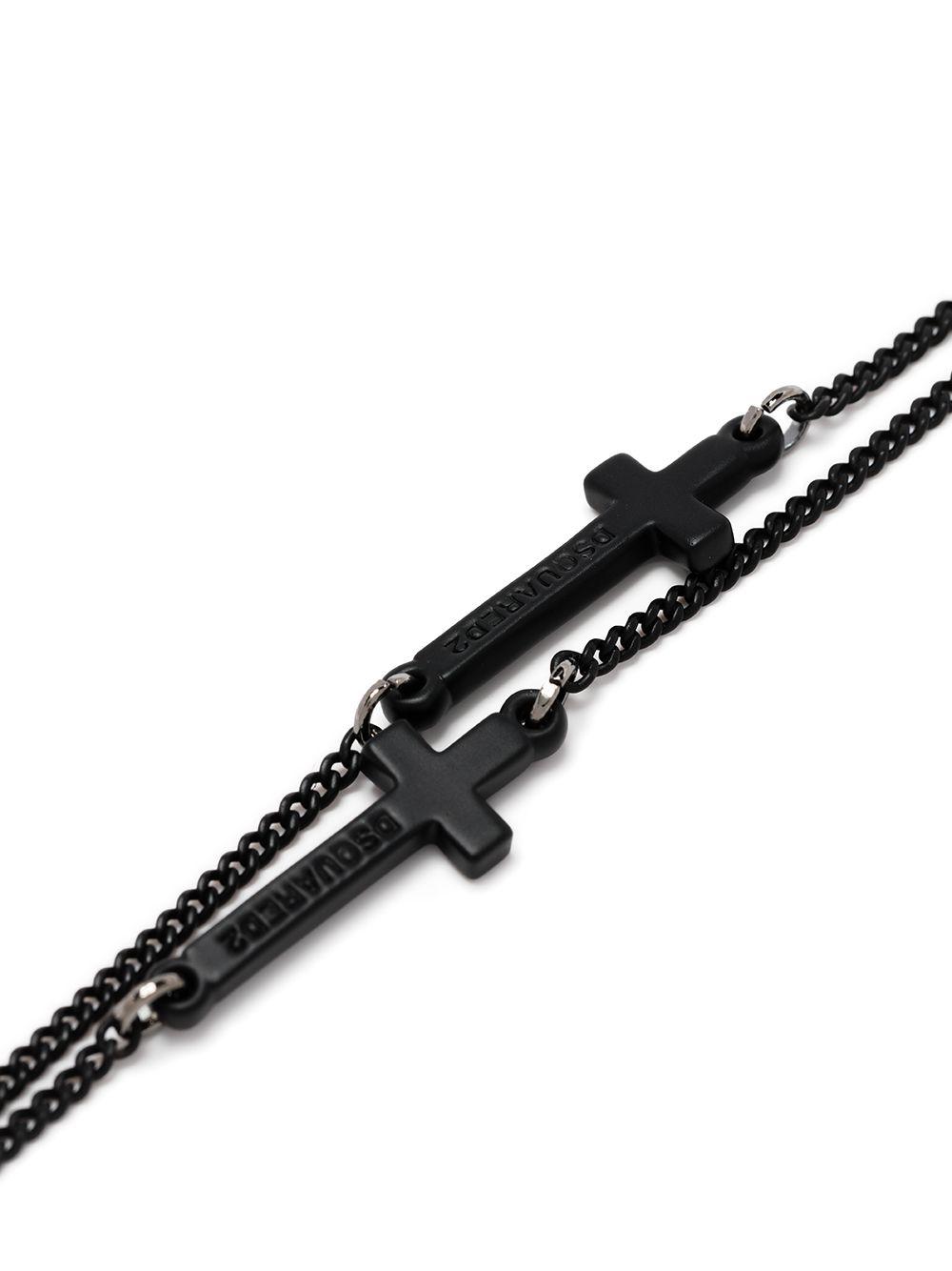 layered cross charm bracelet Product Image