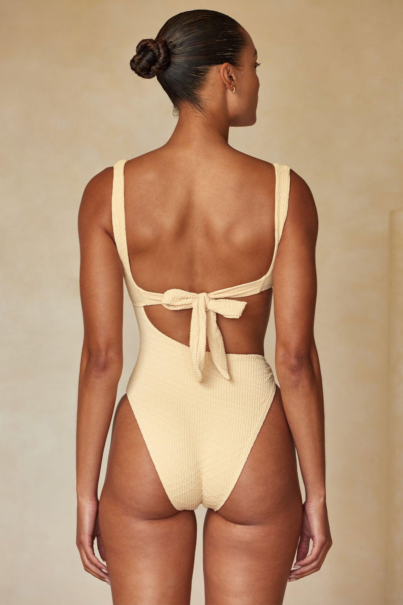 St. Barth's One Piece - Raffia Summer Plaid Product Image